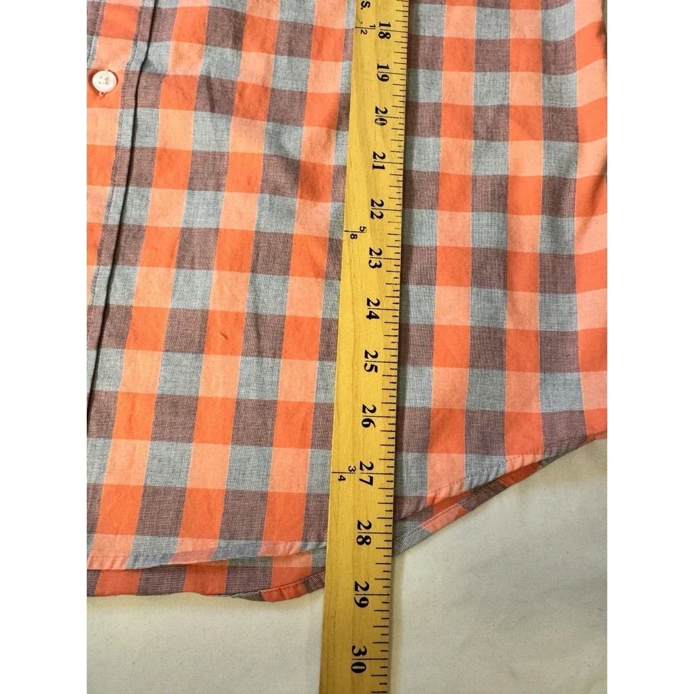 Old Navy Mens Red/Blu Long Sleeve Slim Fit Cotton Career Dress Button Up Shirt M